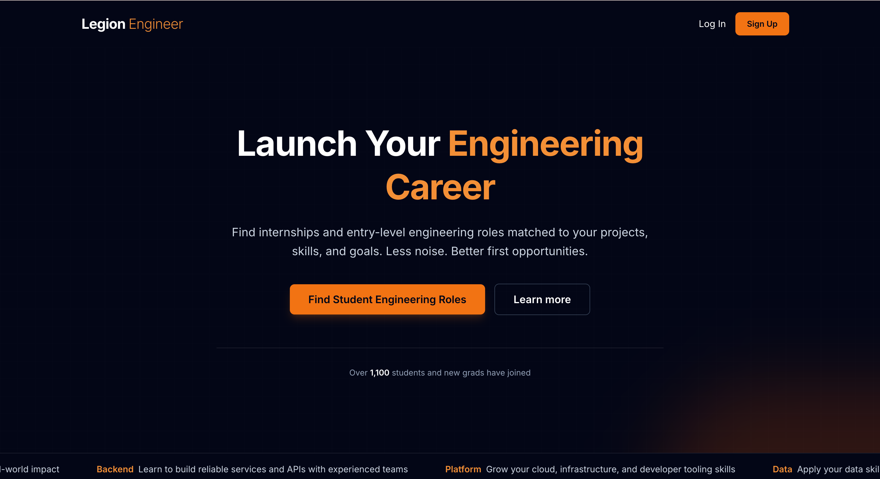 Legion Engineer landing page